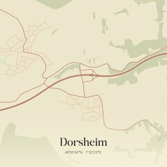 Obraz premium Vintage map of Dorsheim, Germany.