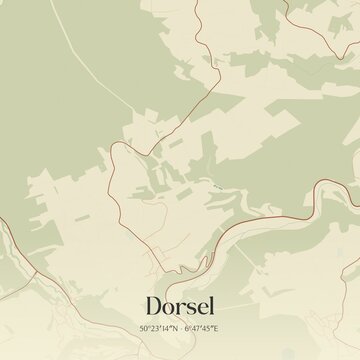 Vintage map of Dorsel, Germany.