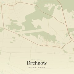 Vintage map of Drehnow, Germany.