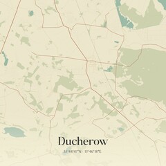 Vintage map of Ducherow, Germany.
