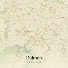 Vintage map of Dulmen, Germany.