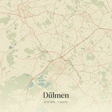 Vintage map of Dulmen, Germany.
