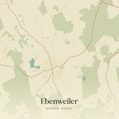 Fototapeta premium Vintage map of Ebenweiler, Germany.