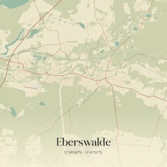 Vintage map of Eberswalde, Germany.
