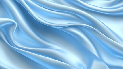 Obraz premium Smooth, flowing light blue silk fabric with elegant drapes and soft folds.