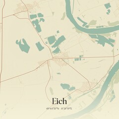 Vintage map of Eich, Germany.