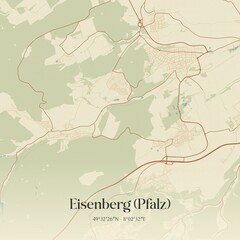 Obraz premium Vintage map of Eisenberg (Pfalz), Germany.