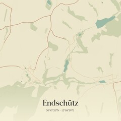 Vintage map of Endschutz, Germany.