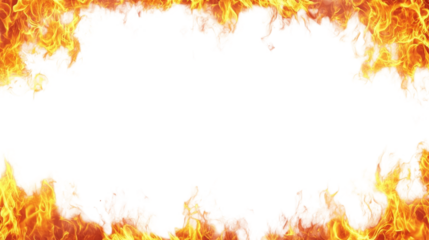 Dynamic flames surrounding a on white fiery visuals graphic design studio abstract concept