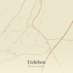 Vintage map of Etzleben, Germany.