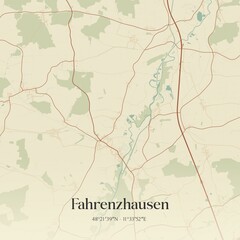 Vintage map of Fahrenzhausen, Germany.