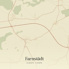 Vintage map of Farnstadt, Germany.