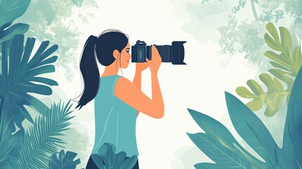 Female Photographer with Camera - Professional Photography Equipment and Tools for Creative Projects and Professional Works