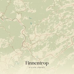 Fototapeta premium Vintage map of Finnentrop, Germany.