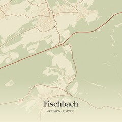 Vintage map of Fischbach, Germany.