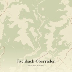 Vintage map of Fischbach-Oberraden, Germany.