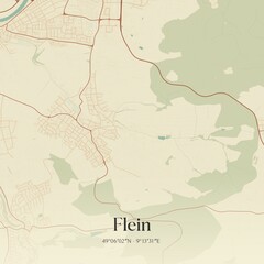 Obraz premium Vintage map of Flein, Germany.