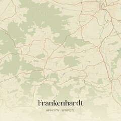 Fototapeta premium Vintage map of Frankenhardt, Germany.