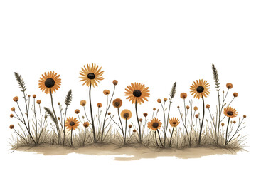 Organic strokes, Hand-drawn nature, Sketchy icons, Earthy tones, Warm aesthetics, Natural imperfection