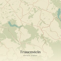 Obraz premium Vintage map of Frauenstein, Germany.