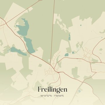 Vintage map of Freilingen, Germany.