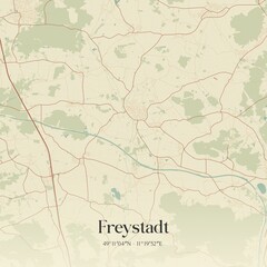 Fototapeta premium Vintage map of Freystadt, Germany.