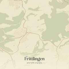Obraz premium Vintage map of Frittlingen, Germany.