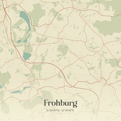 Vintage map of Frohburg, Germany.