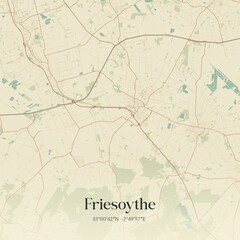 Vintage map of Friesoythe, Germany.