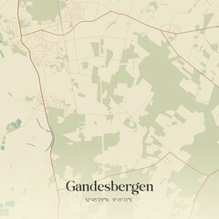 Fototapeta premium Vintage map of Gandesbergen, Germany.