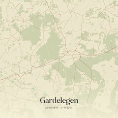 Obraz premium Vintage map of Gardelegen, Germany.