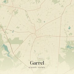 Vintage map of Garrel, Germany.