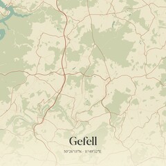 Vintage map of Gefell, Germany.