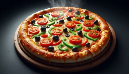 Delicious Chij Pizza Served on a Plate, photography image of cheese pizza with close look