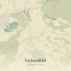 Vintage map of Geisenfeld, Germany.