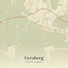 Vintage map of Geraberg, Germany.