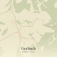 Obraz premium Vintage map of Gerbach, Germany.