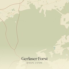Vintage map of Gerlaser Forst, Germany.