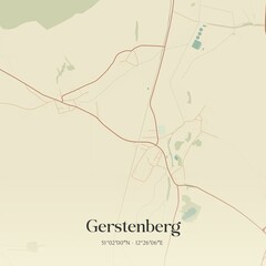 Vintage map of Gerstenberg, Germany.