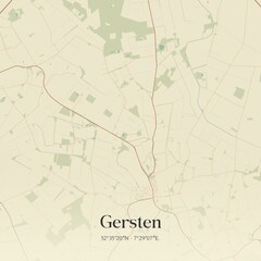 Vintage map of Gersten, Germany.