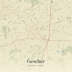 Vintage map of Gescher, Germany.