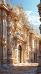 Obraz premium Ornate palace facade in sunlight