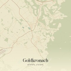 Vintage map of Goldkronach, Germany.