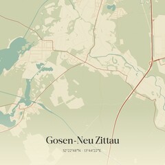 Vintage map of Gosen-Neu Zittau, Germany.