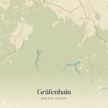 Vintage map of Grafenhain, Germany.
