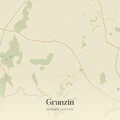 Vintage map of Granzin, Germany.