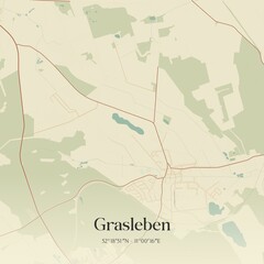 Vintage map of Grasleben, Germany.