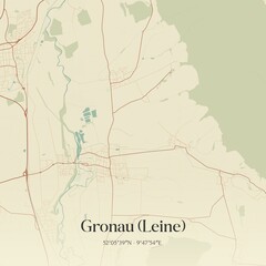Vintage map of Gronau (Leine), Germany.