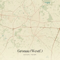 Obraz premium Vintage map of Gronau (Westf.), Germany.