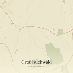 Fototapeta premium Vintage map of Groß Buchwald, Germany.